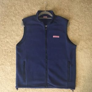 Men's Vineyard Vines Navy Fleece Vest Small